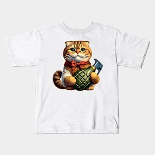 Cat and Grenade Kids T-Shirt